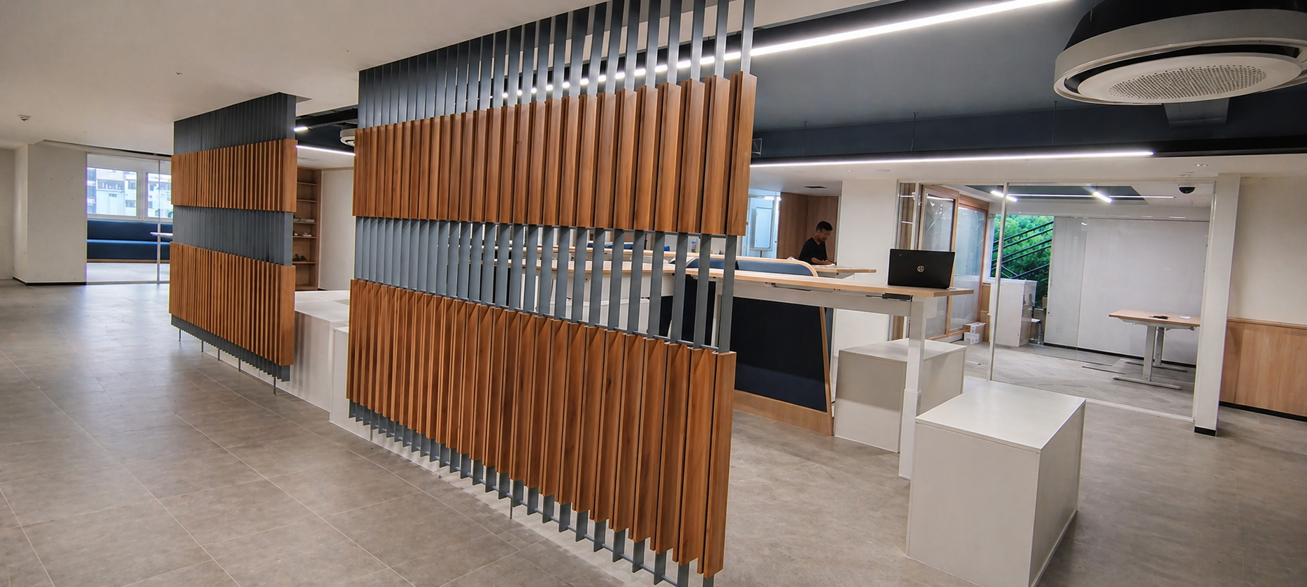 Wooden Slat Partition